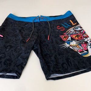 SULLEN ART MEN'S SUPER STRETCH BOARD SHORTS SIZE 34W
